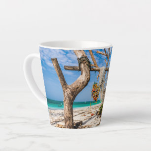 Trocknen der Netze am Strand Milchtasse