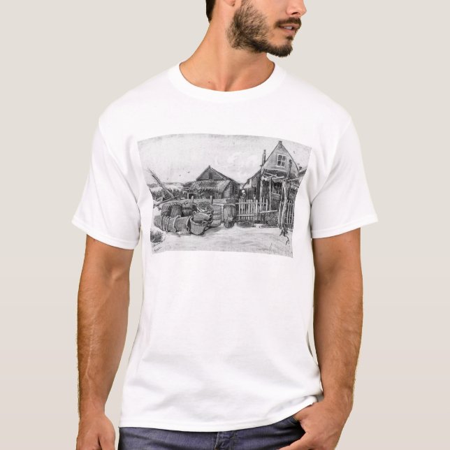 Trocknende Scheune Fische Vincent van Goghs |, T-Shirt (Vorderseite)