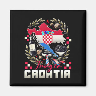Trogir Kroatien Souvenir kroatische Flagge Karte Magnet