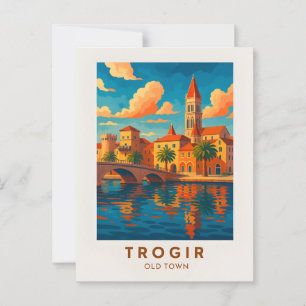 Trogir Kroatien Vintage-Reiseposter Postkarte