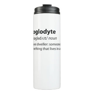 Troglodyte - Funny Cave Dweller Caver Speleology Thermosbecher