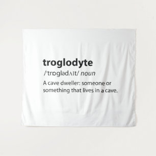 Troglodyte - Funny Cave Dweller Caver Speleology Wandteppich