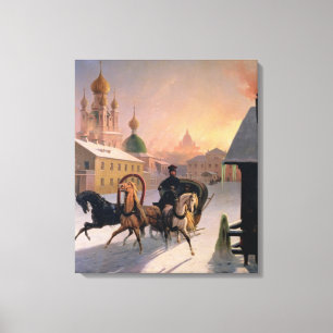 Troika auf der Straße im St. Petersburg, 1850s Leinwanddruck