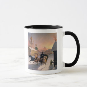 Troika auf der Straße im St. Petersburg, 1850s Tasse