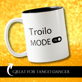 Troilo-Modus auf lustigen Tango Tänzer Zweifarbige Tasse