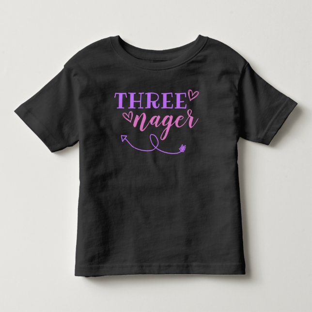 Trois 3e anniversaire Jersey T-Shirt 3T 4T (Devant)