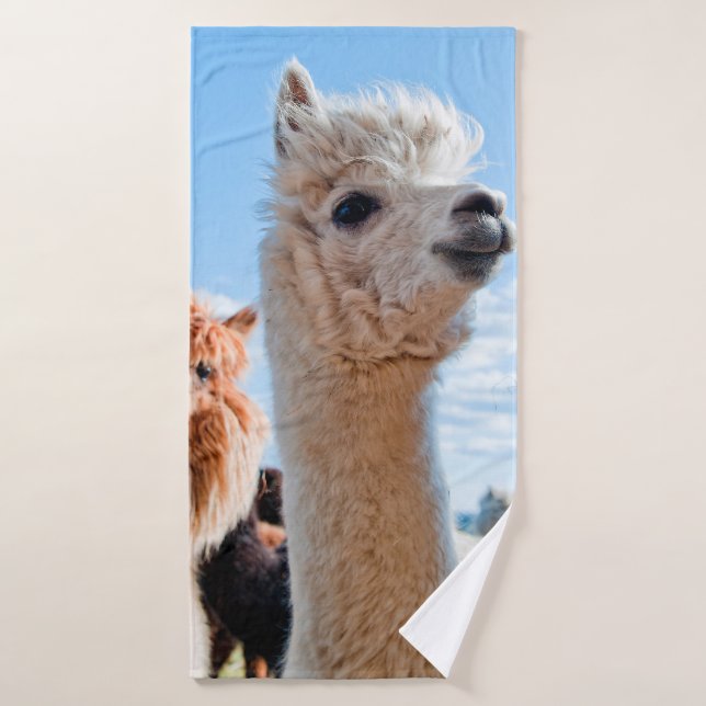 Trois Alpacas drôles (Serviette de bain)