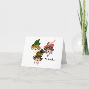 Trois Amis de Noël Salutation Carte de vacances