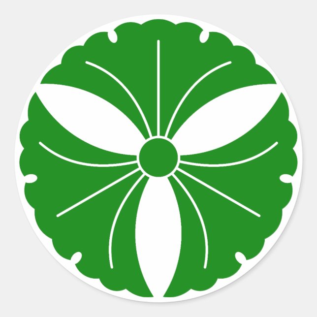 Trois autocollants ronds classiques feuille ginkgo (Devant)