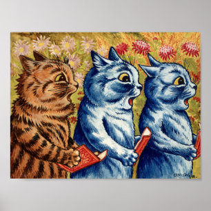 Trois chats chantés par Louis Wain Poster