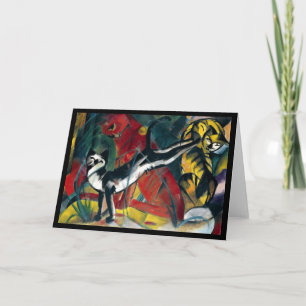 Trois chats par la carte de voeux de Franz Marc