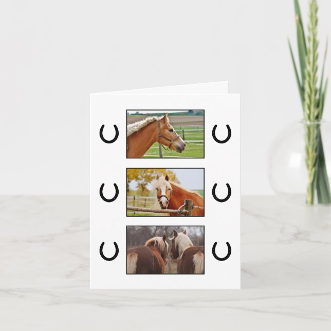 Trois Chevaux Personnalisés Carte de remerciements (Devant)