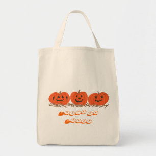 Trois Citrouilles assis dans la paille, sac d'Hall