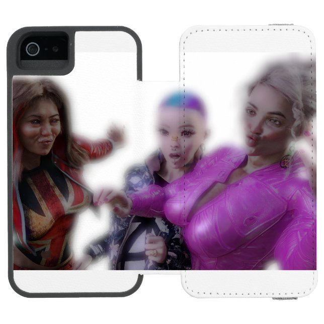 Trois Drôles de Dames Incipio iPhone Geldbeutel-Hülle (Folio Geöffnet)