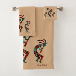 Trois ensembles de serviettes de bains Kokopelli S