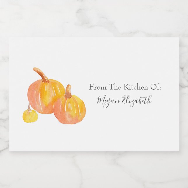 Trois Étiquette alimentaire Citrouille (Étiquettes simples)