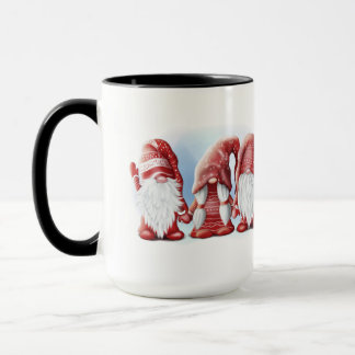 Trois gnomes amusants de Noël Café Mug