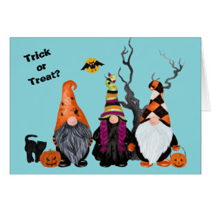 Trois Gnomes amusants Halloween Trick ou Treat