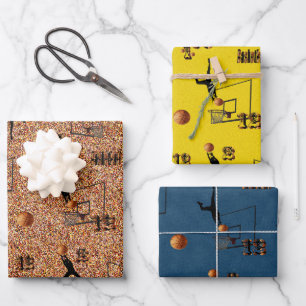 Trois Images De Basket-Ball, Feuilles Cadeaux,