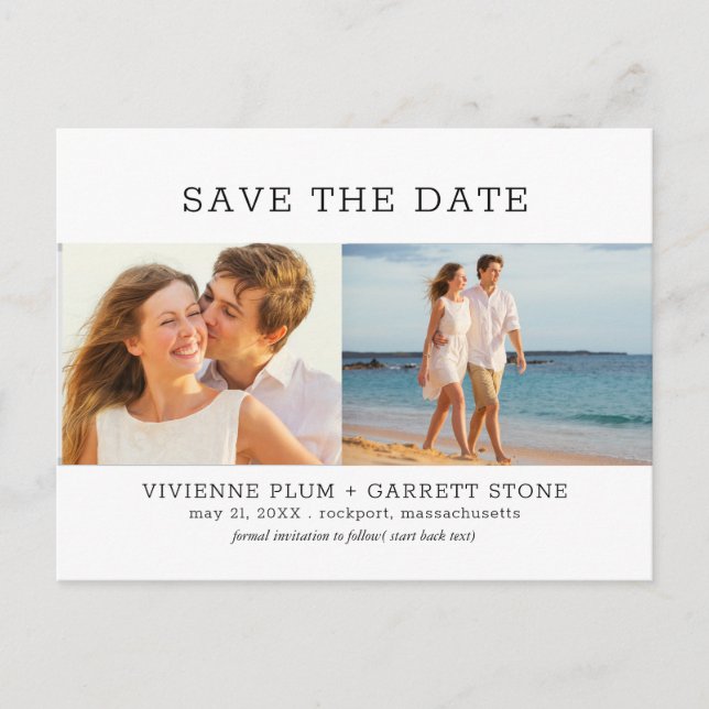 Trois mariage photo Enregistrer la date Carte post (Devant)