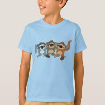 Trois mignonnes fentes caricaturales T-shirt enfan