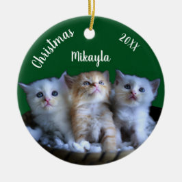 Trois mignons chatons ornement en céramique de Noë