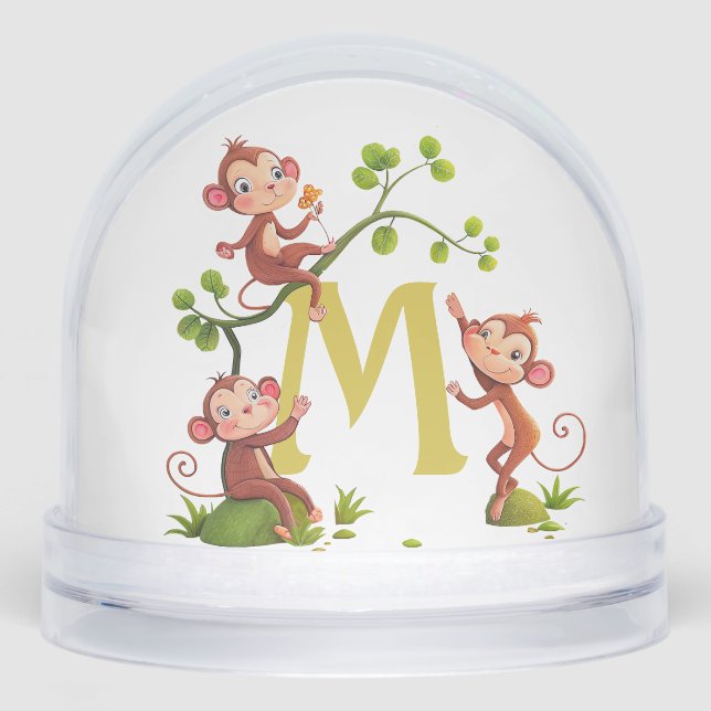 Trois mignons singes chanceux et un monogramme (Avant)
