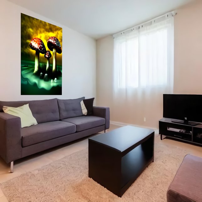 Trois mouches amanita | AI Art Poster (Créateur téléchargé)