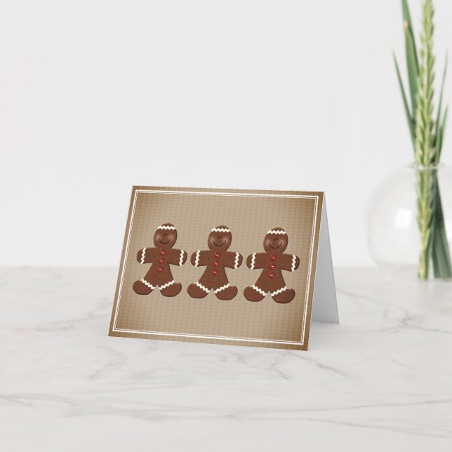 Trois pain d'épices - Carte de Noël pour hommes (Devant)