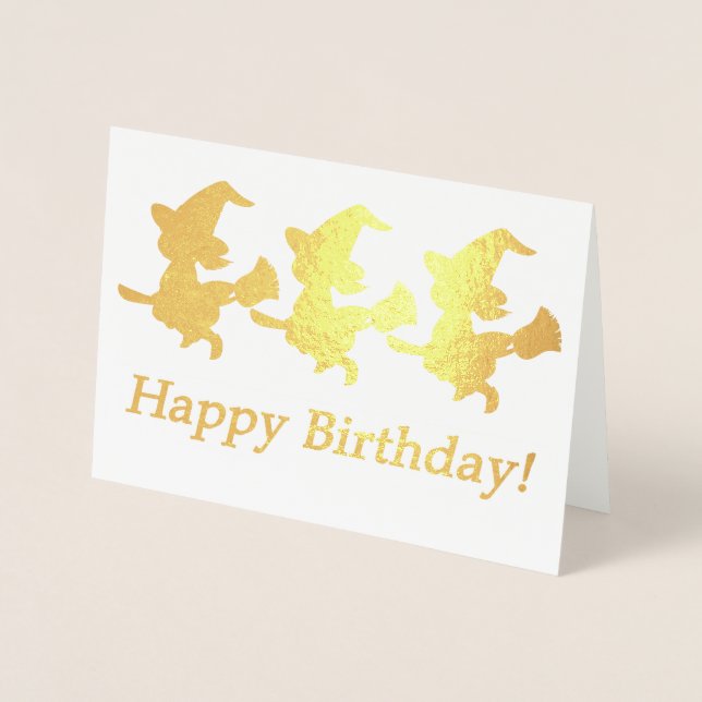 Trois Petites Sorcières Carte Anniversaire (Devant)
