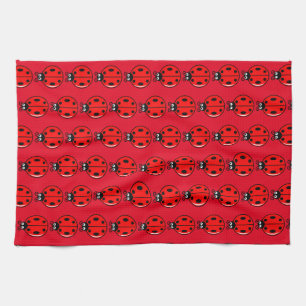 Trois petits Ladybugs - Serviette de cuisine 16" x