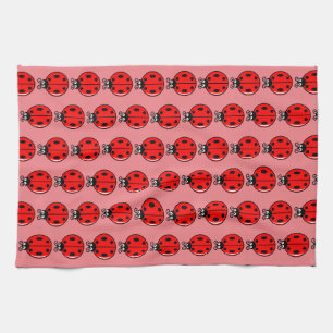 Trois petits Ladybugs - Serviette de cuisine 16" x