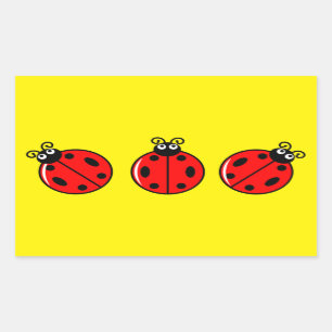 Trois petits Ladybugs - Stickers Rectangle