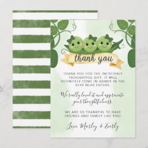 Trois petits pois dans une Carte de remerciements 