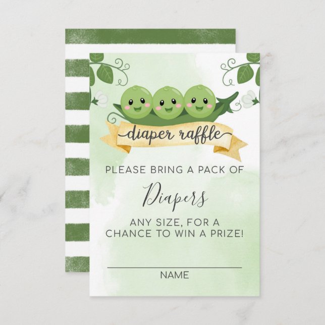 Trois petits pois dans une poitrine Déchets Carte  (Devant / Derrière)