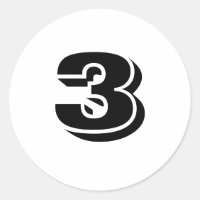 Trois petits stickers ronds blancs numériques par
