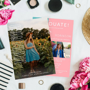 Trois photo type de plaisir Graduate Faire-part V3