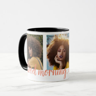 Trois photos et texte personnalisé Café Mug