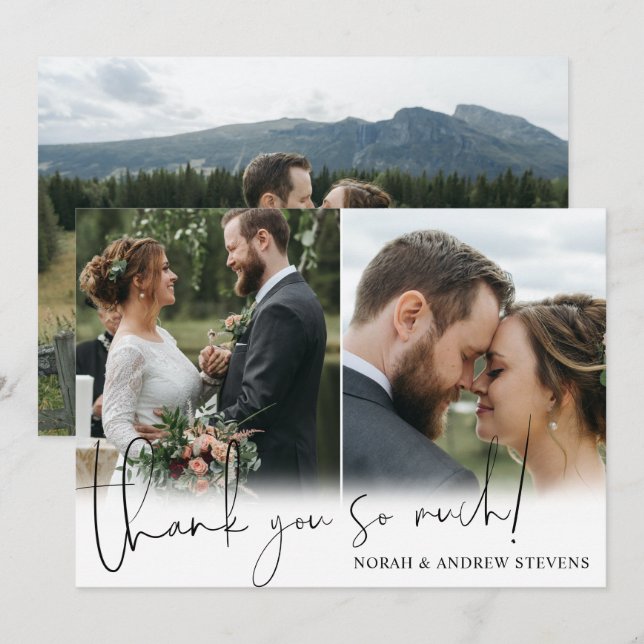 Trois photos Mariages Merci tellement (Devant / Derrière)