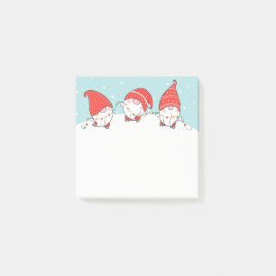 Trois Post-It de lutins de Noël gnomes