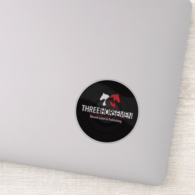 Trois records de cavalier autocollant transparent (Détail)