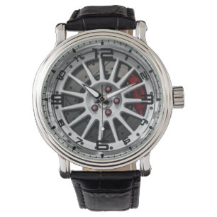 Trois roues de morceau et montre des hommes rouges