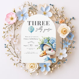 Trois soyeux Goose Boy 3e Invitation anniversaire