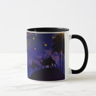 Trois tasses de sages et de café d'étoile de Noël