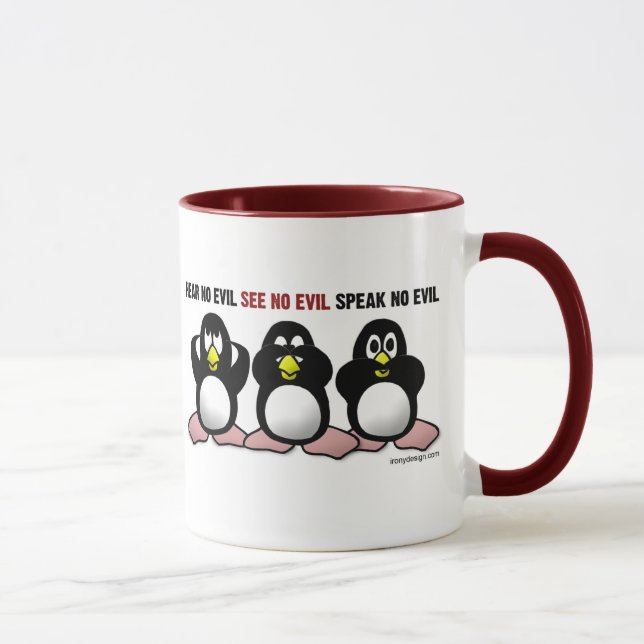 Trois tasses sages de pingouins (Droite)