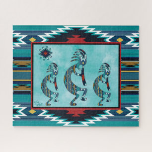 Trois Turquoise Sud-Ouest Kokopelli Jigsaw Puzzle