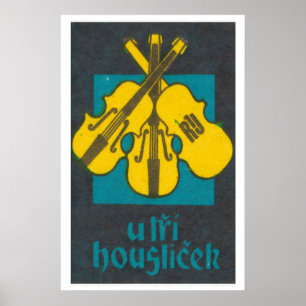 Trois Violons Impression Boîte D'allumettes, Tchéc