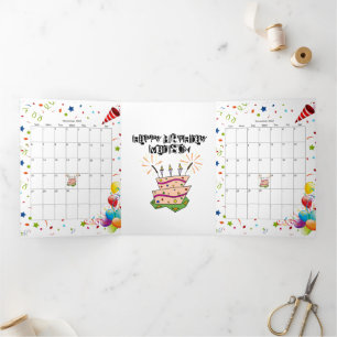 Trois Volets Bonne carte d'anniversaire Novembre 2022 Calendrie
