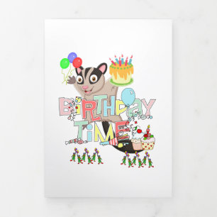 Trois Volets Bonne carte de gâteau Possum à l'anniversaire