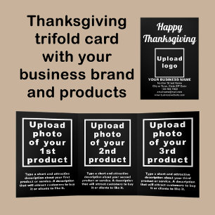 Trois Volets Carte de remerciement noir trifold pour les entrep